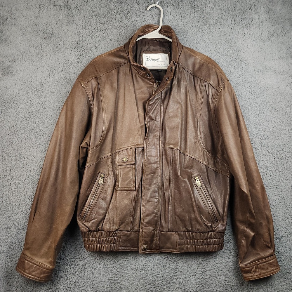 Vintage Genuine Leather Mens Extra Large Dark Brown A-2 Bomber Aviator Jacket